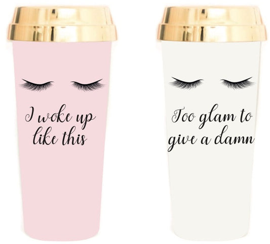 Eyelash Travel Mug - Choice of Pink or White