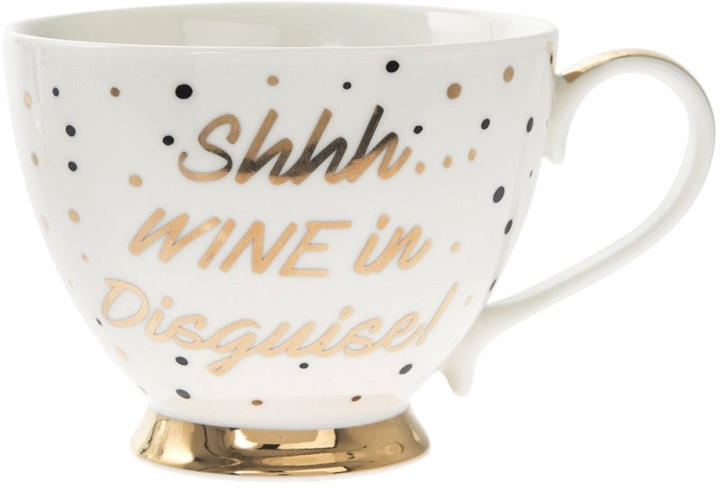 Shhh...Wine in Disguise Footed Mug