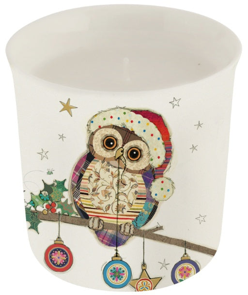 Ollie the Owl Christmas Ceramic Candle Pot