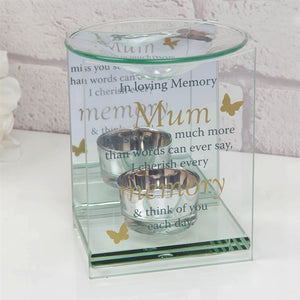 Memorial 'Thoughts Of You, Mum' Glass Wax Melt / Oil Burner