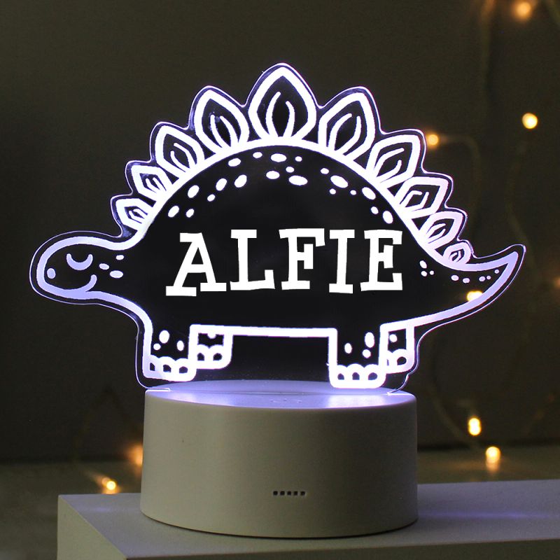 Personalised Dinosaur LED Colour Changing Night Light