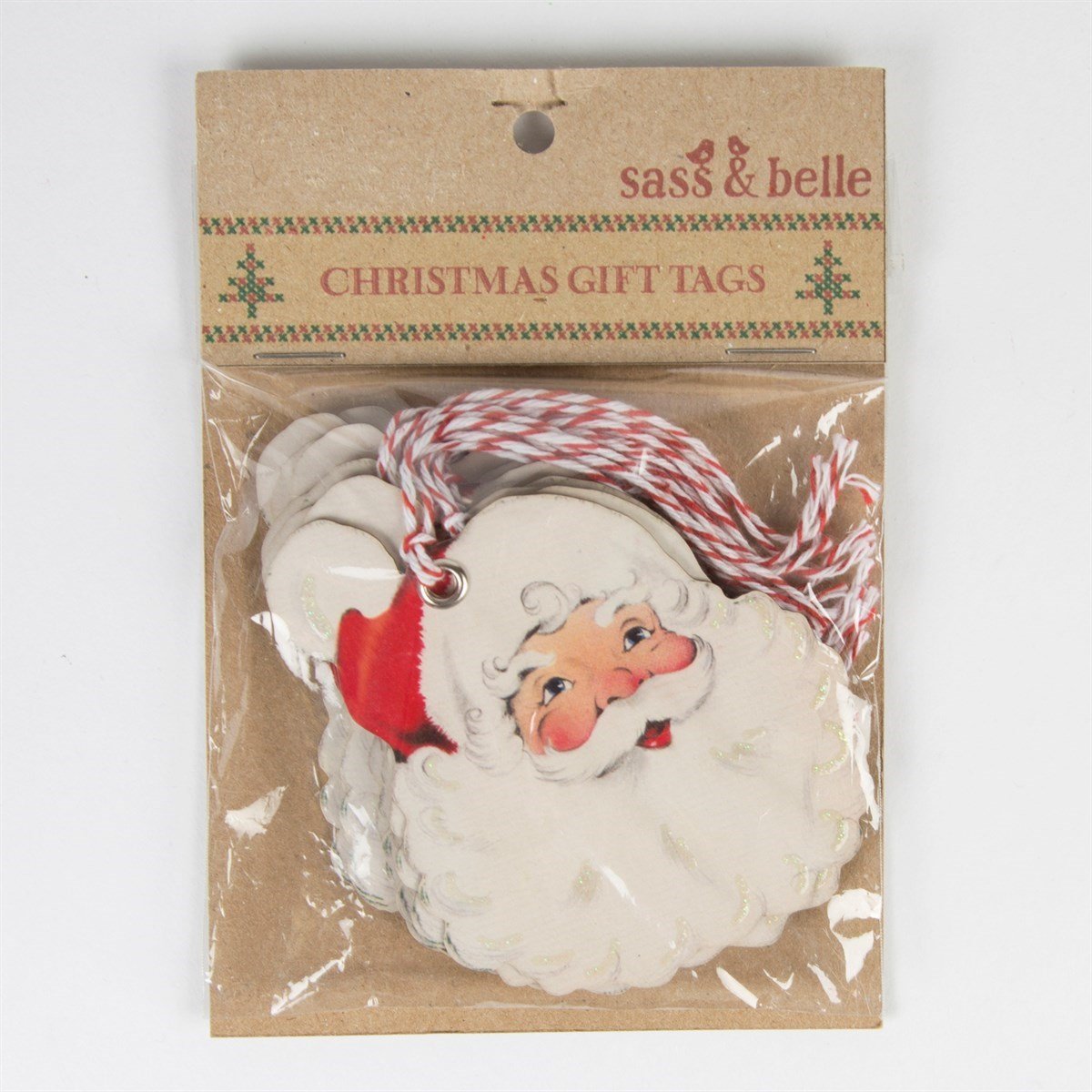 Cheerful Father Christmas (Santa) Gift Tags - Set of 10