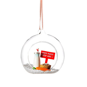 'Santa Please Stop Here' Santa's Snacks Christmas Bauble
