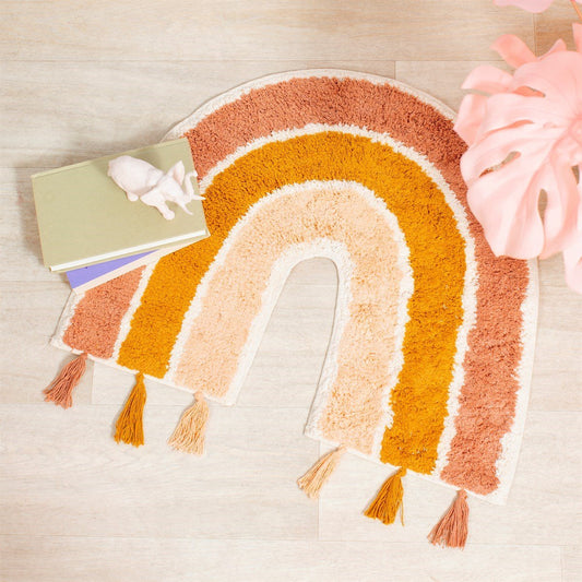 Earth Rainbow Rug With Tassels - UK Only