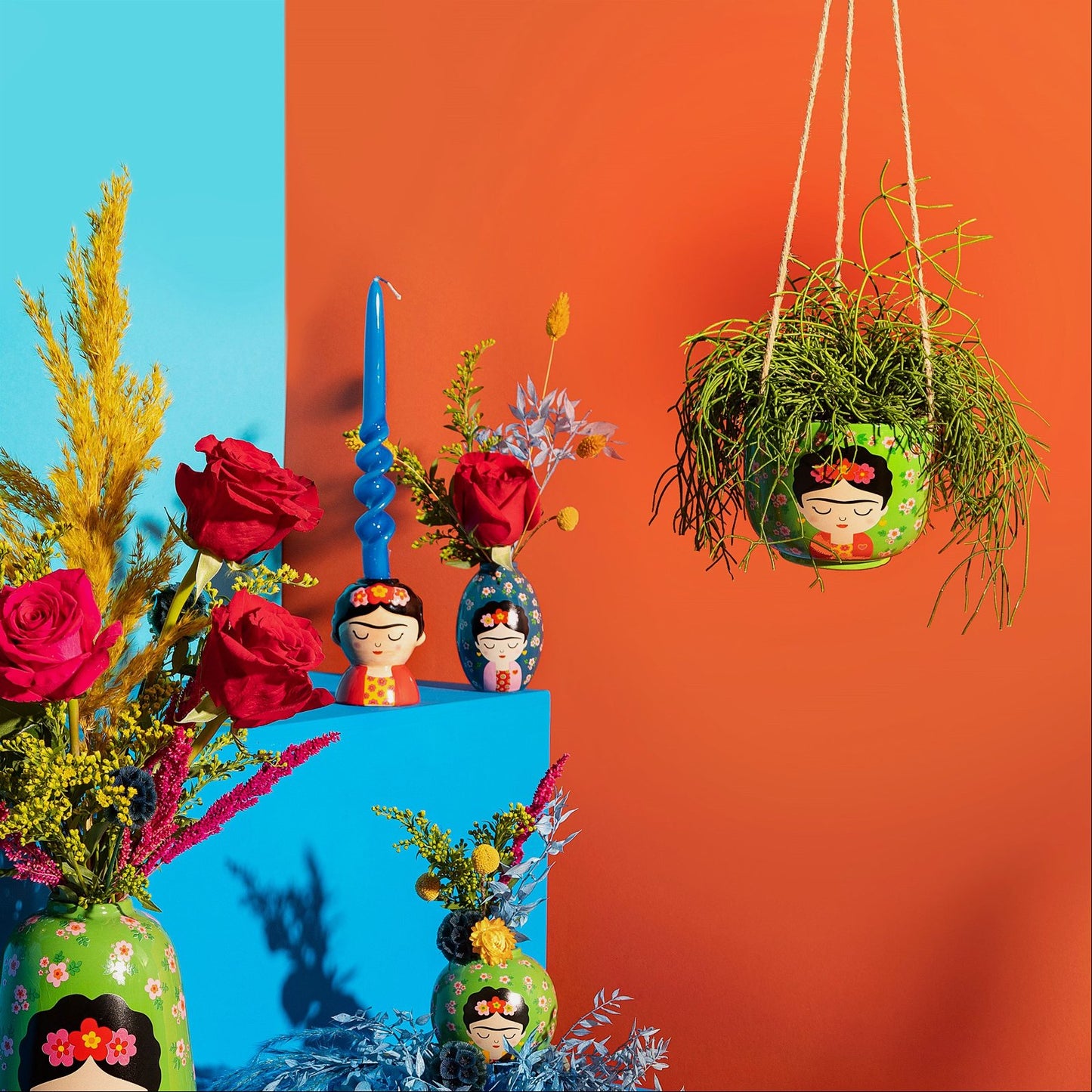 Frida Kahlo - Floral Hanging Planter
