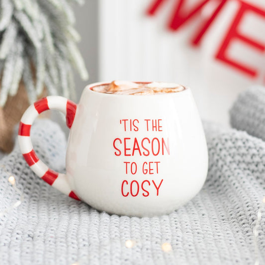 'Tis the Season to get Cosy' Rounded Mug - ideal for Christmas