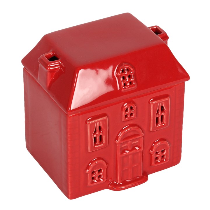 Red Ceramic House Oil/Wax Melt Burner - ideal for Christmas