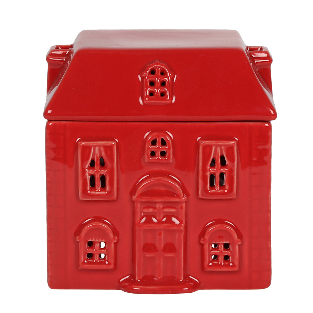 Red Ceramic House Oil/Wax Melt Burner - ideal for Christmas