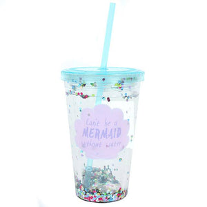 Mermaid Sequin Drinking Cup - Two Designs Available (Pink or Blue)