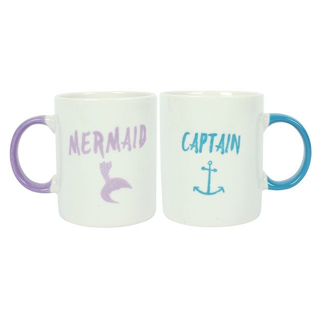 Captain and Mermaid Ceramic Mug Set