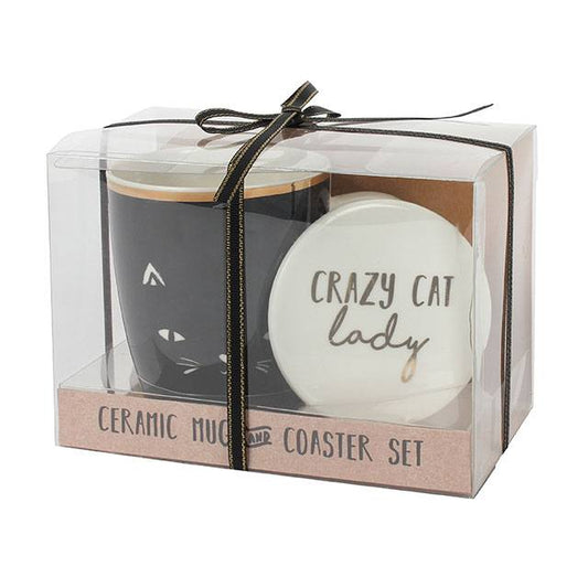 Crazy Cat Lady Mug and Coaster Set