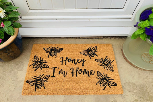 Coir "Honey I'm Home" Bee Doormat