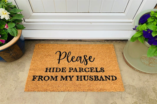 'Hide Parcels from Husband' Coir Doormat