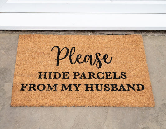 'Hide Parcels from Husband' Coir Doormat