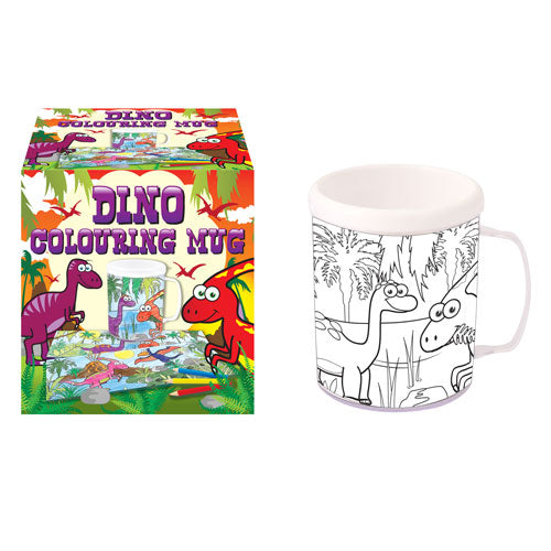 Childrens Colour Your Own Dinosaur (Plastic) Mug