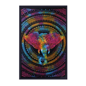 Cotton Bedspread and/or Wall Hanging - Elephant Head (Available in Single or Double)