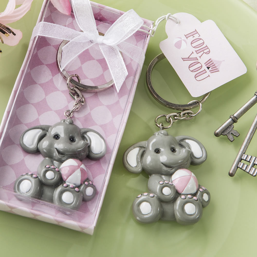 Baby Elephant Keyring - Available in Blue or Pink