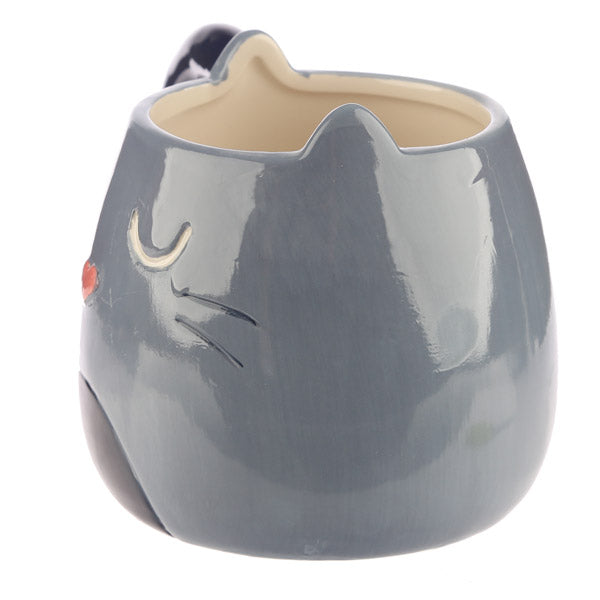 Reduced to Clear: Cat Shaped Mug - Available in Dark Cream, Grey or Black