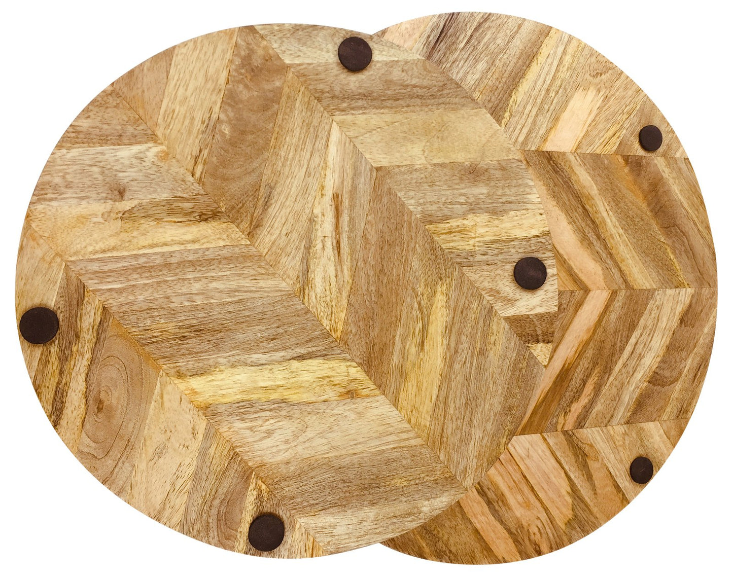 Herringbone Wood Trays - Set of 2