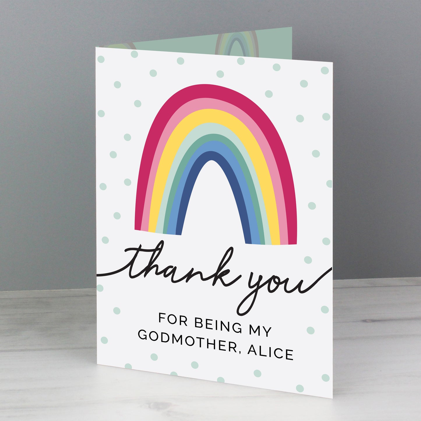 Any Occasion Personalised Rainbow 'Thank You' Card