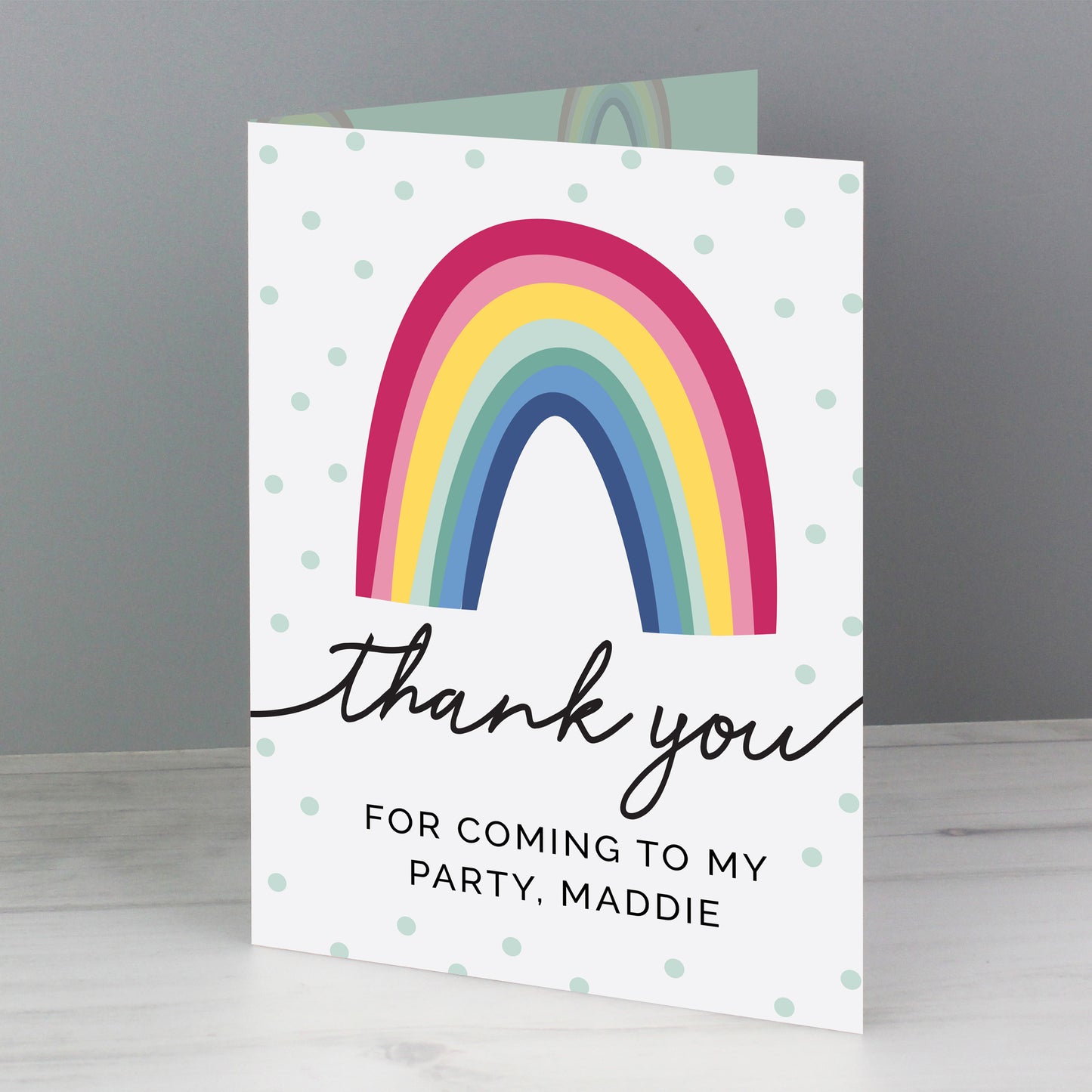 Any Occasion Personalised Rainbow 'Thank You' Card