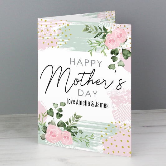 Personalised Abstract Rose Mother's Day Card