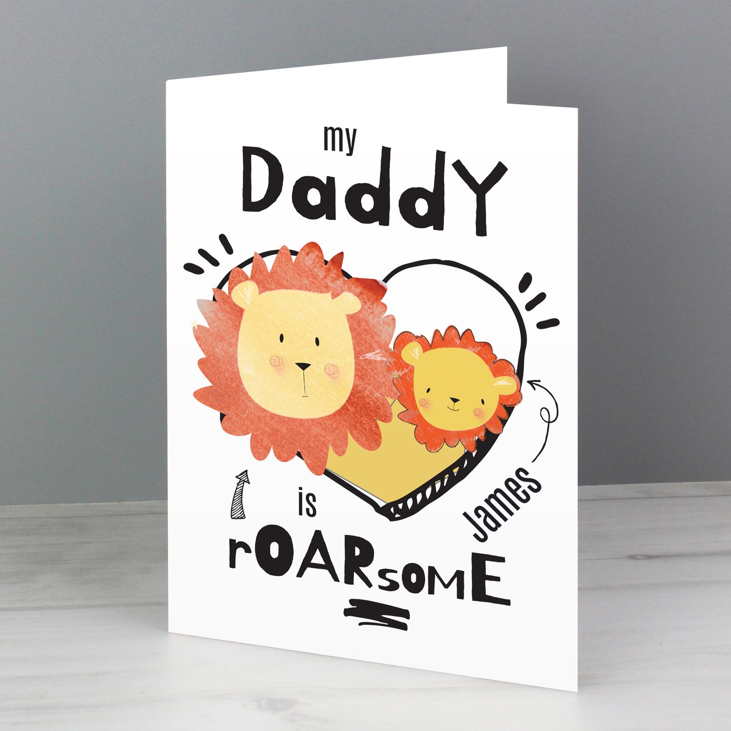 Personalised 'My Daddy is Roarsome' Father's Day Card