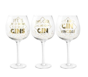 Gin Glass (Long Stem) - One Left - "Life is too short for single gins"