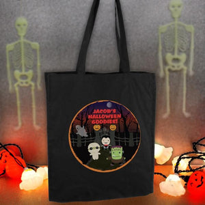 Personalised Halloween Black Cotton Tote Bag