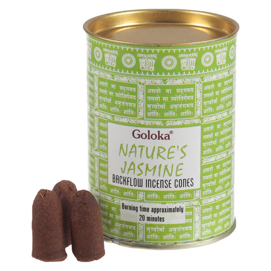 Goloka Backflow Incense Cones - Nature's Jasmine