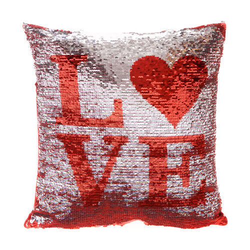 Reduced to Clear: 'Love' Sequined Cushion
