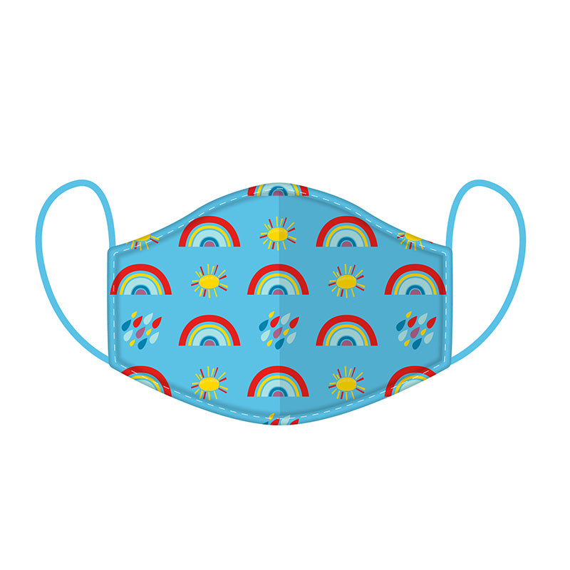 Rainbow, Sun and Showers Reusable Face Mask (Small - Child)