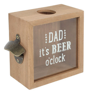 'Dad, It's Beer O'Clock' Bottle Top Collector and Opener