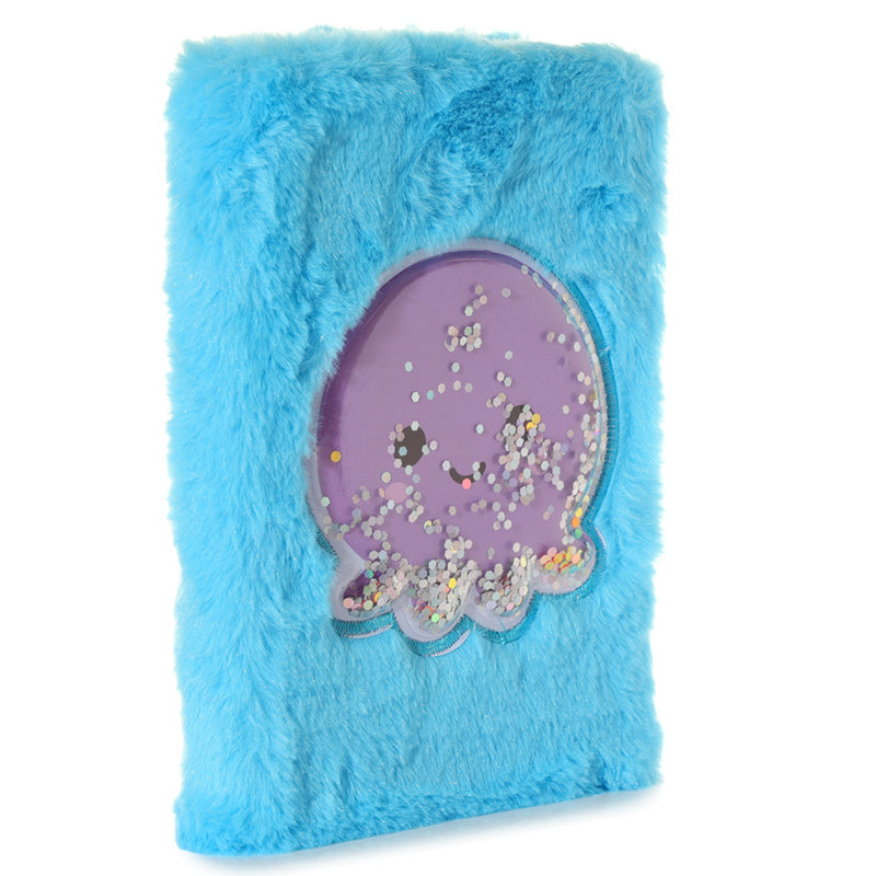Adoramals Fluffy Plush A5 Notebook - Octopus