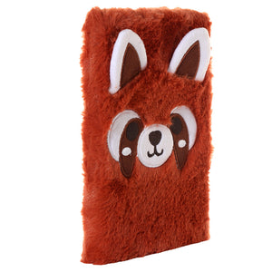 Adoramals Fluffy Plush A5 Notebook - Red Panda