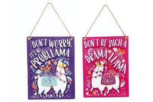 Llama Metal Plaque/Sign - Choice of two designs