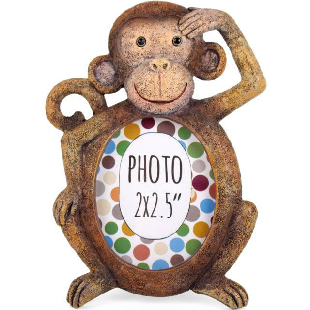 Animal Photo Frames - Elephant, Giraffe, Monkey, Hedgehog, Owl (Monkey Only Left)