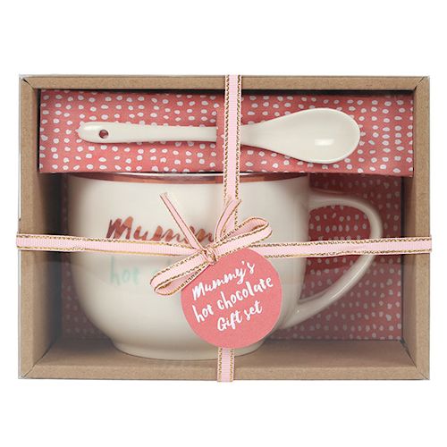 Mummy's Hot Chocolate Mug & Spoon Set - Ideal Gift for Mother's Day!