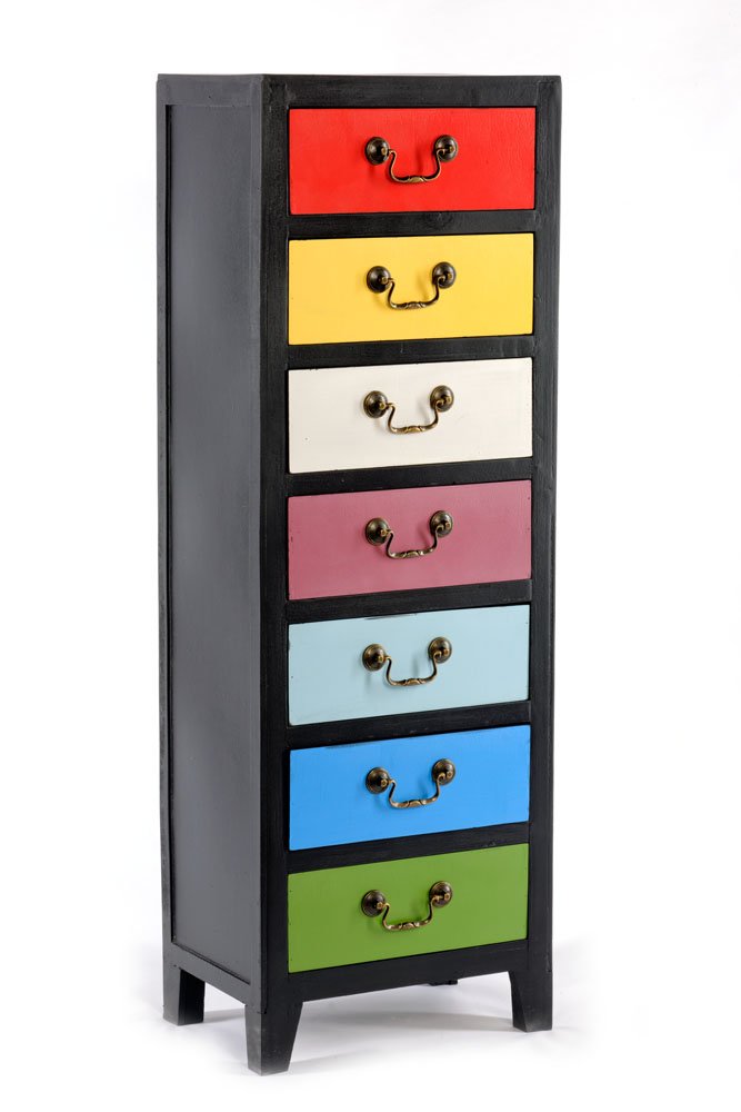 Rainbow Tall Cabinet with 7 Drawers - UK Only