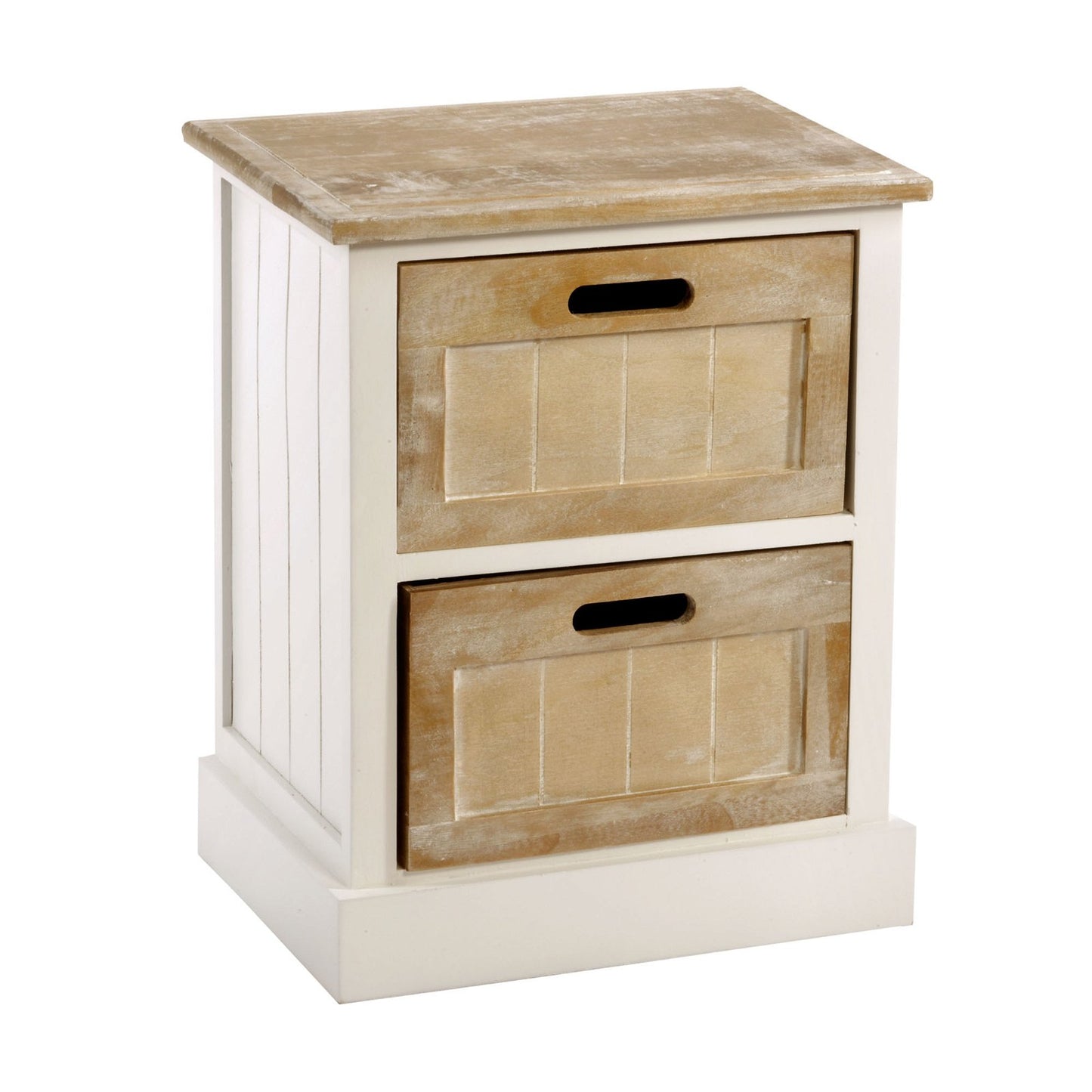 White Wooden Cabinet with 2 Drawers (38 x 28 x 48cm) - UK Only