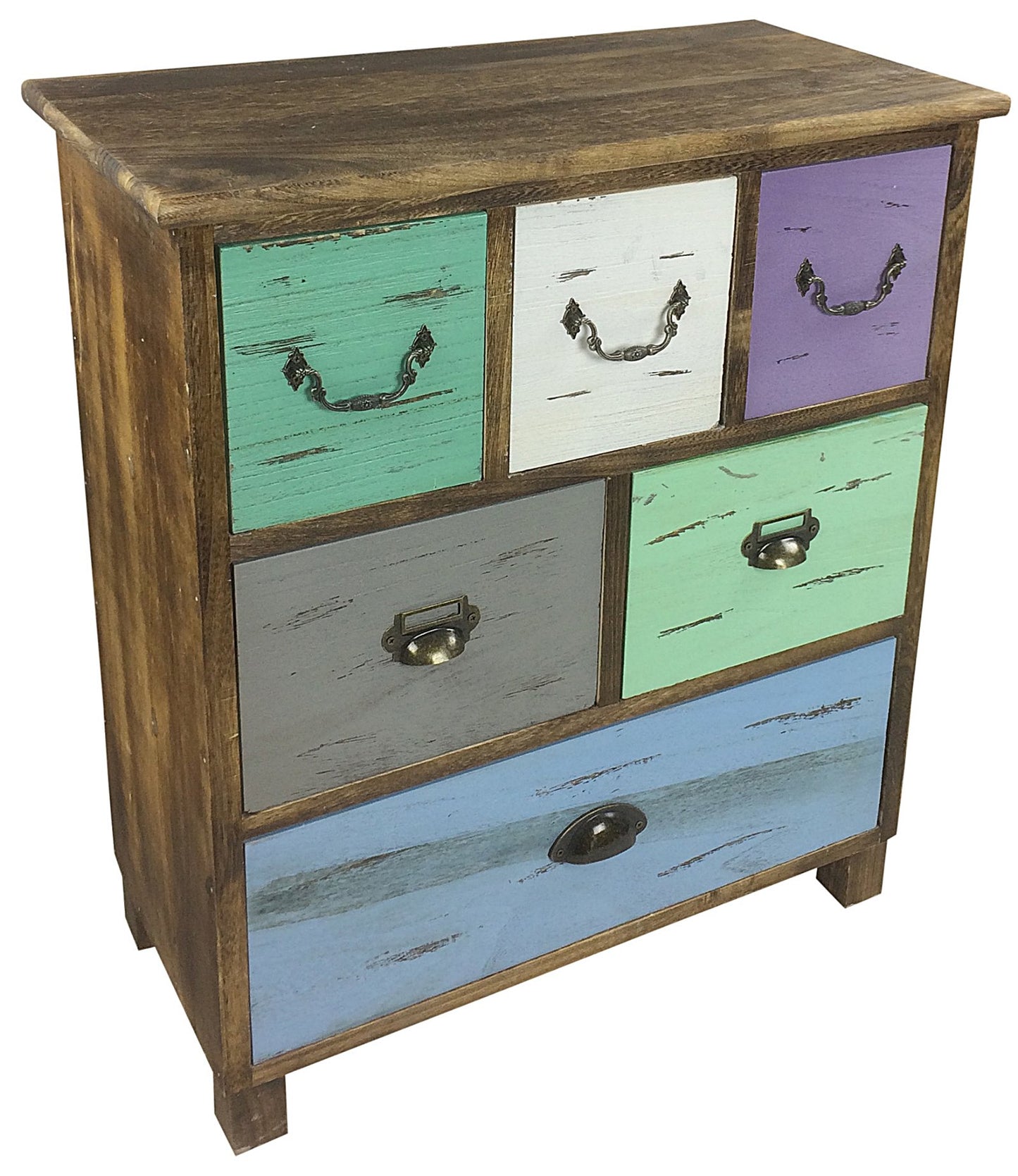 6 Drawer Wooden Storage Cabinet 69cm - Available in UK Only