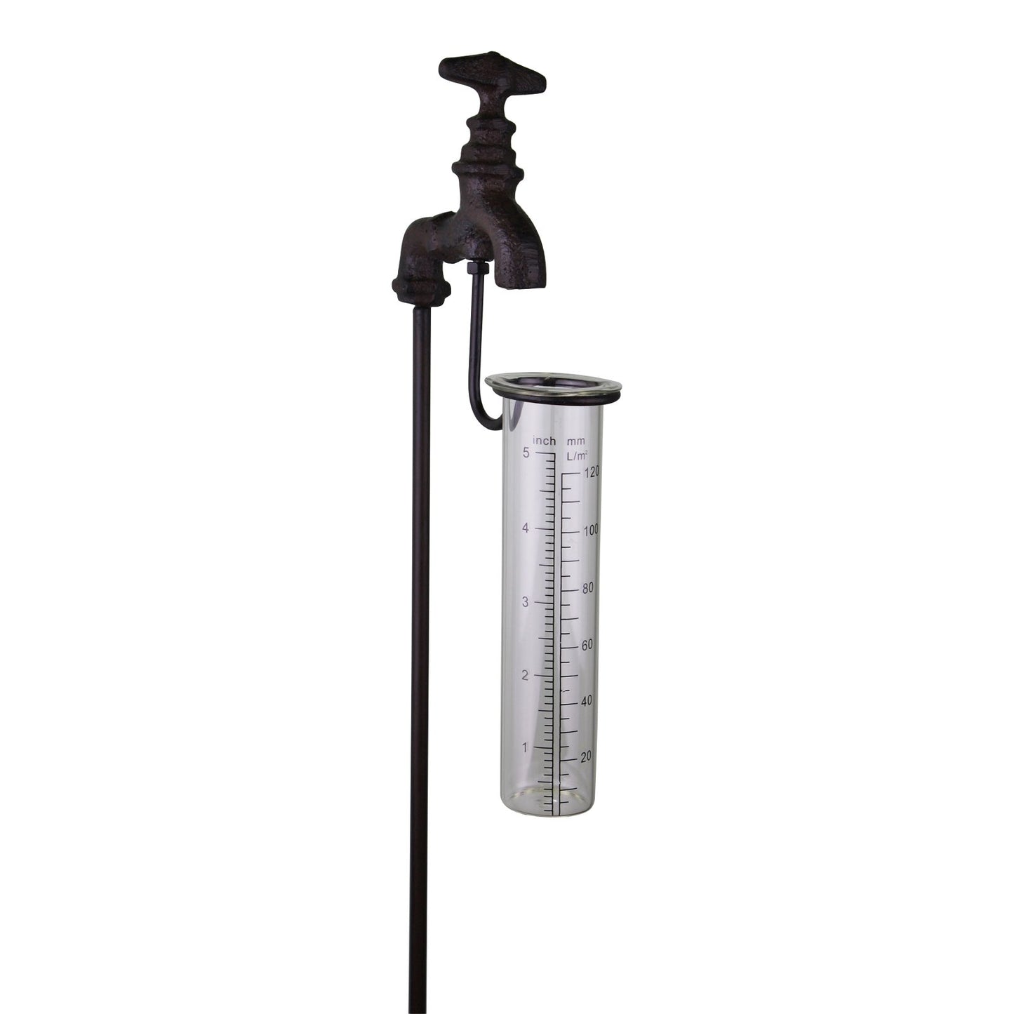 Cast Iron and Glass Garden Rain Gauge - Outside Tap Design (UK Only)