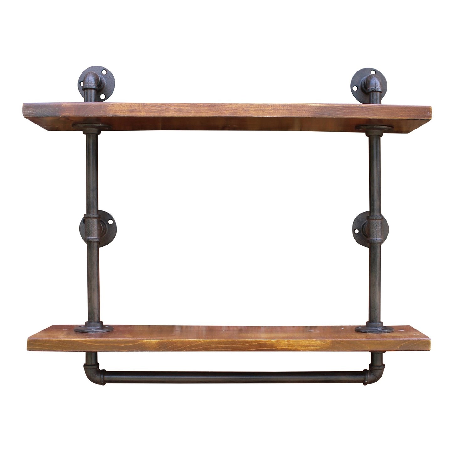 Industrial Pipe Wall Shelf with 2 Shelves - UK Only