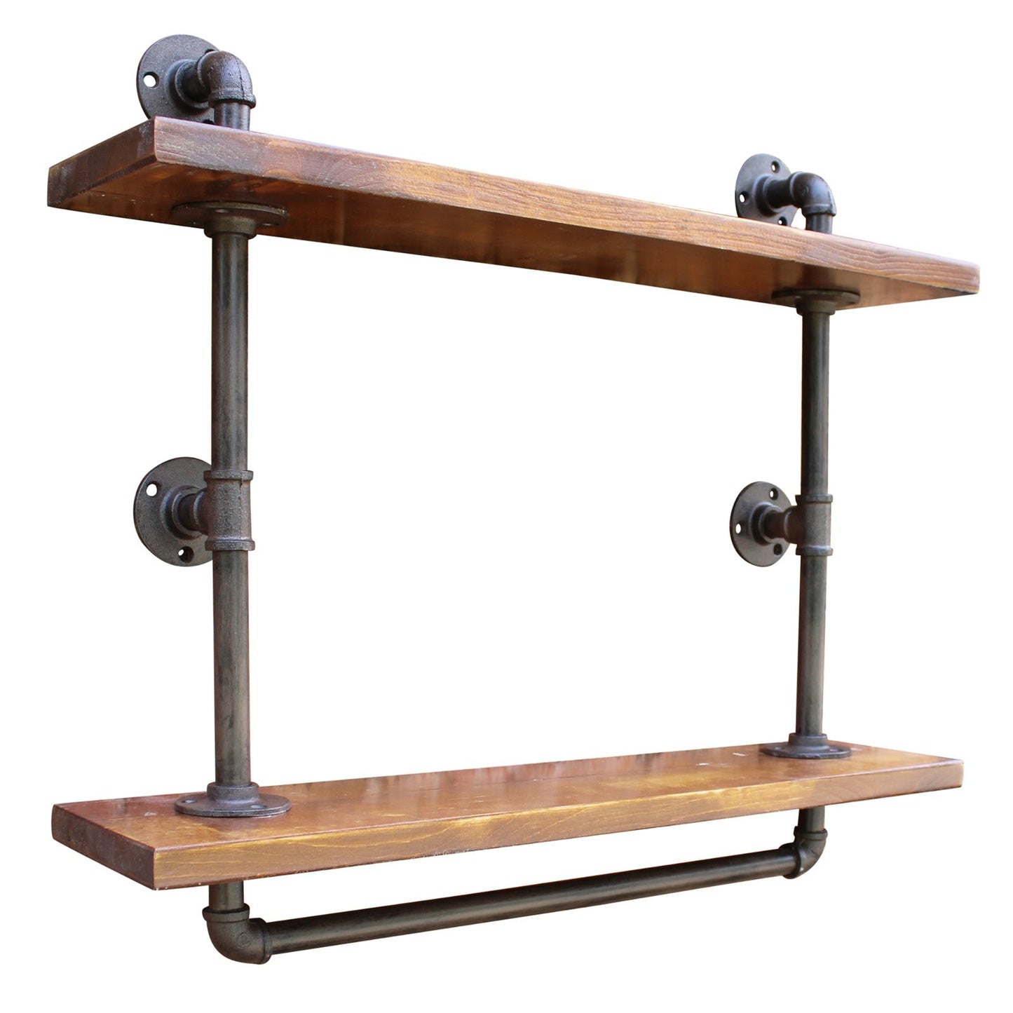 Industrial Pipe Wall Shelf with 2 Shelves - UK Only