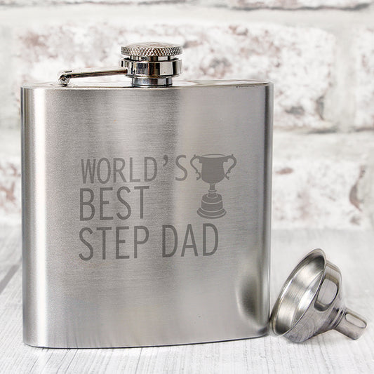 World's Best Step Dad Hip Flask