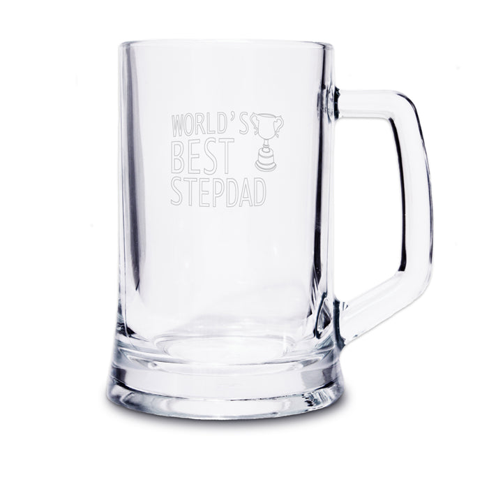 World's Best Step Dad Glass Stein Tankard