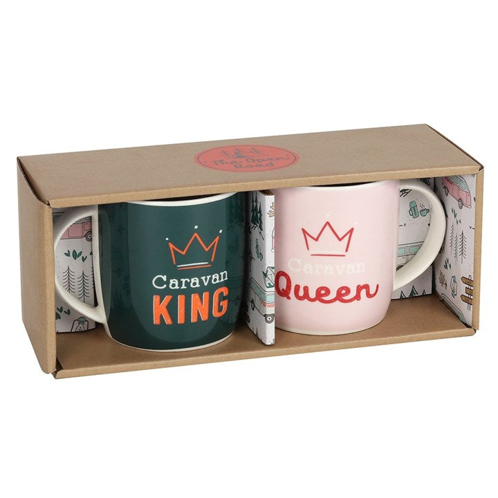 Caravan King and Caravan Queen (Mr & Mrs) Mug Set