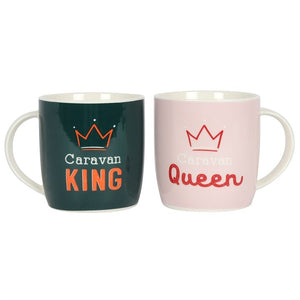 Caravan King and Caravan Queen (Mr & Mrs) Mug Set