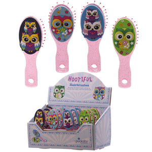Cute and Colourful Childrens Owl Small Hair Brush