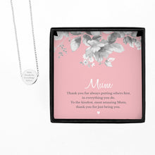 Personalised Mum Sentiment Silver Tone Necklace and Box - Perfect for Mother's Day